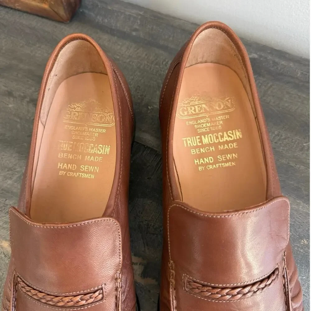 Vintage Grenson Men’s Leather True Moccasin Loafers Brown Size 10.5-11